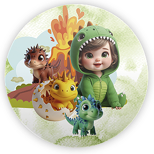 Painel de Mesa - Dinossauro Menino - Sublimado 3D