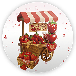 Painel de Mesa - Morango Do Amor - Sublimado 3D