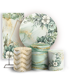 KIT Redondo Trio e Faixa - Floral - Sublimado 3D