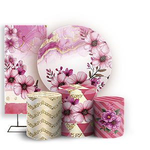 KIT Redondo Trio e Faixa - Floral - Sublimado 3D