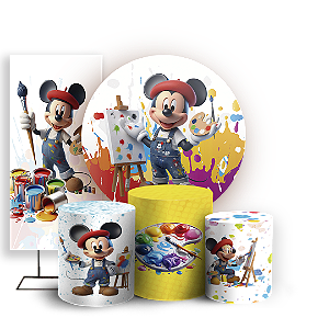 KIT Redondo Trio e Faixa - Mickey Pintor - Sublimado 3D