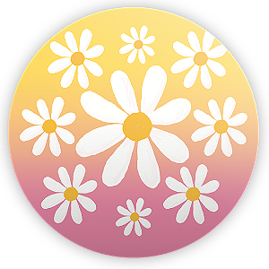 Painel Redondo - Flor Margarida - Sublimado 3D