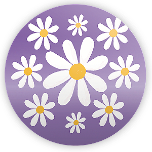 Painel Redondo - Flor Margarida - Sublimado 3D