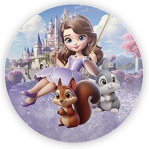Painel Redondo - Princesa Sofia - Sublimado 3D
