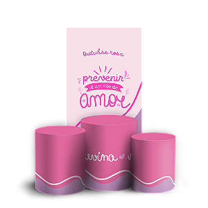 Faixa Lateral e Trio Cilindro Sublimado 3D Vest Facil - Outubro Rosa