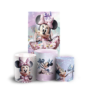 Faixa Lateral e Trio Cilindro Sublimado 3D Vest Facil - Minnie Rosa