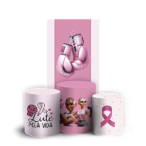 Faixa Lateral e Trio Cilindro Sublimado 3D Vest Facil - Outubro Rosa