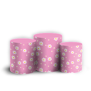 Trio Cilindro - Flor Margarida - Sublimado 3D