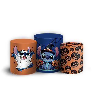 Trio Cilindro Sublimado 3D - Stitch Dia das Bruxas Halloween