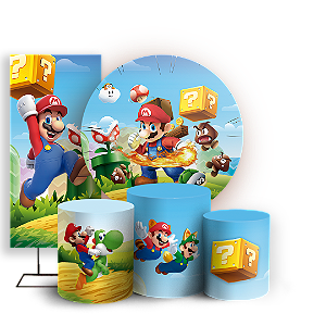 KIT Redondo Trio e Faixa - Super Mario - Sublimado 3D
