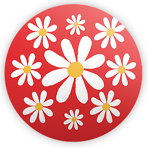 Painel Redondo Sublimado 3D - Flor Margarida