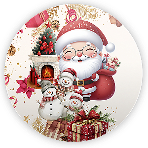 Painel Redondo Sublimado 3D - Natal