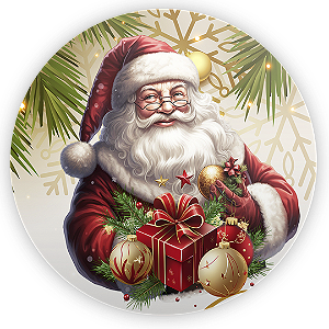 Painel Redondo Sublimado 3D - Natal