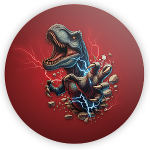 Painel Redondo Sublimado 3D - Dinossauro