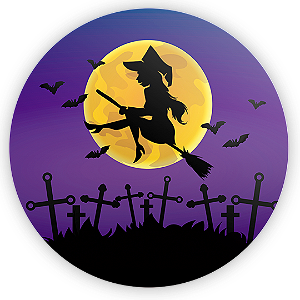 Painel de Mesa Sublimado 3D - Dia das Bruxas Halloween