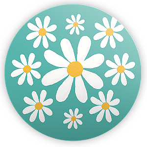 Painel de Mesa Sublimado 3D - Flor Margarida