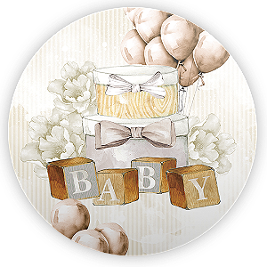 Painel de Mesa Sublimado 3D - Ursinho Bege