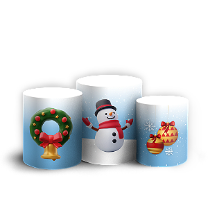 Trio Cilindro Sublimado 3D - Natal
