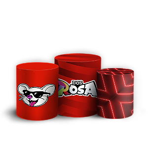 Trio Cilindro Sublimado 3D - Os Rosas