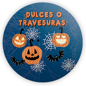 Painel Redondo Sublimado 3D - Noche de Brujas ES