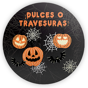 Painel Redondo Sublimado 3D - Noche de Brujas ES