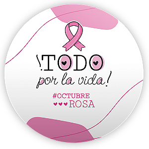 Painel Redondo Sublimado 3D - Octubre Rosa ES