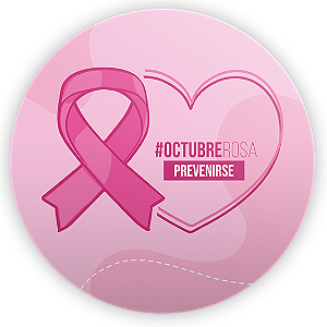 Painel Redondo Sublimado 3D - Octubre Rosa ES