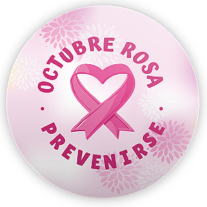 Painel Redondo Sublimado 3D - Octubre Rosa ES