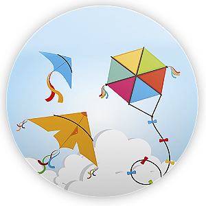 Painel Redondo Sublimado 3D - Pipa