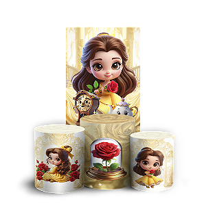 Faixa Lateral e Trio Cilindro Sublimado 3D Vest Facil - Princesa Bela