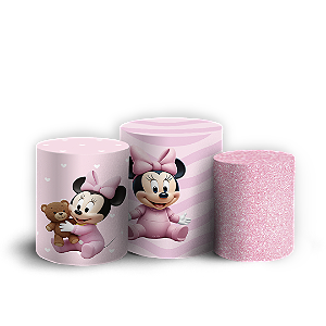 Trio Cilindro Sublimado 3D - Minnie