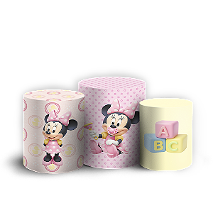 Trio Cilindro Sublimado 3D - Minnie