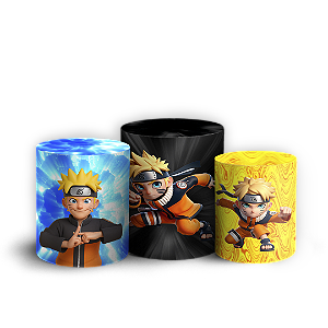 Trio Cilindro Sublimado 3D - Naruto