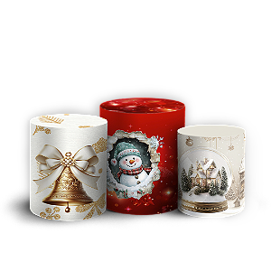 Trio Cilindro Sublimado 3D - Natal
