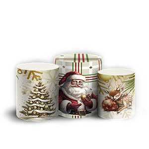 Trio Cilindro Sublimado 3D - Natal