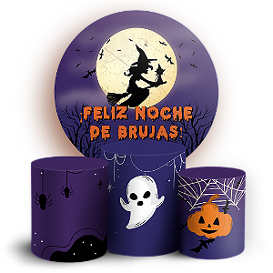 KIT Redondo e Trio Sublimado 3D - Noche de Brujas ES
