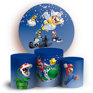 KIT Redondo e Trio Sublimado 3D - Super Mario