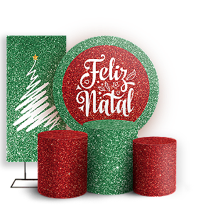 KIT Redondo Trio e Faixa Sublimado 3D - Natal