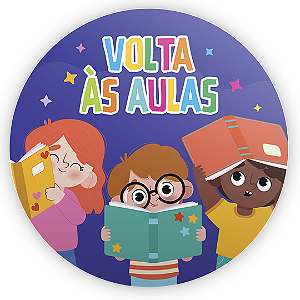 Painel Redondo Sublimado 3D - Volta as Aulas