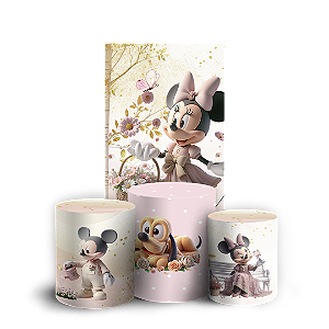 Faixa Lateral e Trio Cilindro Sublimado 3D Vest Facil - Minnie