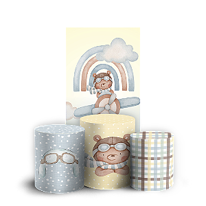 Faixa Lateral e Trio Cilindro Sublimado 3D Vest Facil - Urso