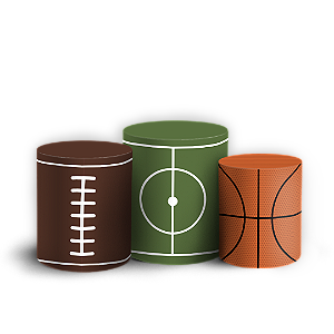 Trio Cilindro Sublimado 3D - Esportes