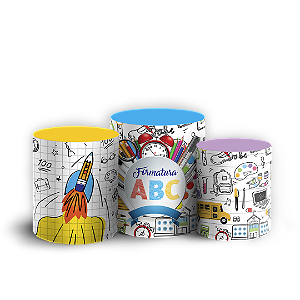 Trio Cilindro Sublimado 3D - Formatura ABC