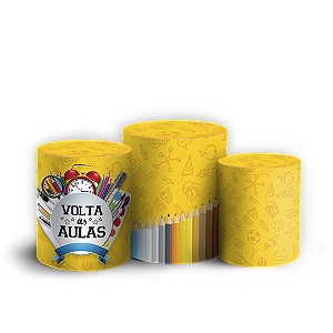 Trio Cilindro Sublimado 3D - Volta as Aulas