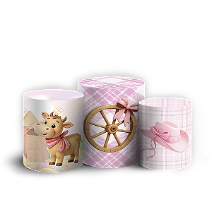 Trio Cilindro Sublimado 3D - Fazendinha