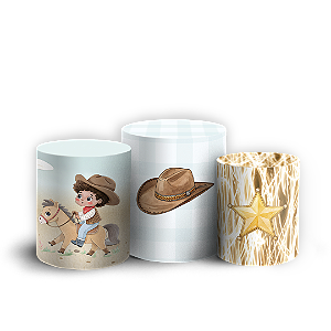 Trio Cilindro Sublimado 3D - Fazendinha