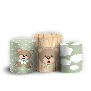 Trio Cilindro Sublimado 3D - Urso