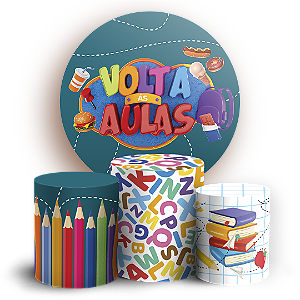 KIT Redondo e Trio Sublimado 3D - Volta as Aulas