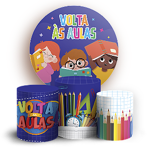 KIT Redondo e Trio Sublimado 3D - Volta as Aulas