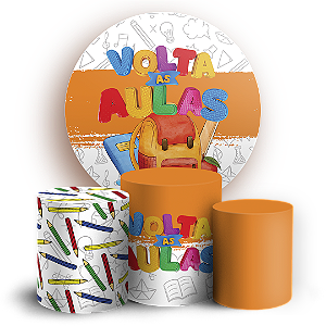 KIT Redondo e Trio Sublimado 3D - Volta as Aulas